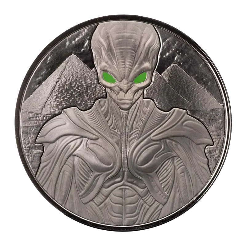 Buy 1 oz Samoa Alien Black Rhodium Plated Silver Colour Coin (2025